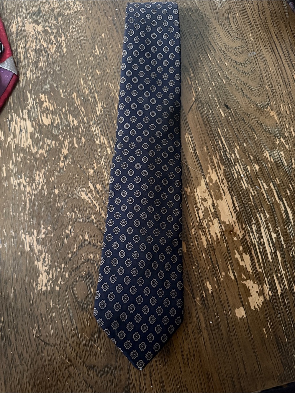 Men's Navy Patterned Classic Tie